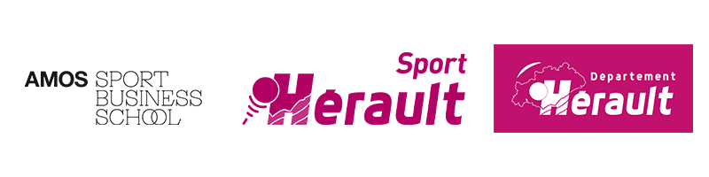 Logo AMOS Sport Business School/ Hérault Sport et le Département de l'Hérault
